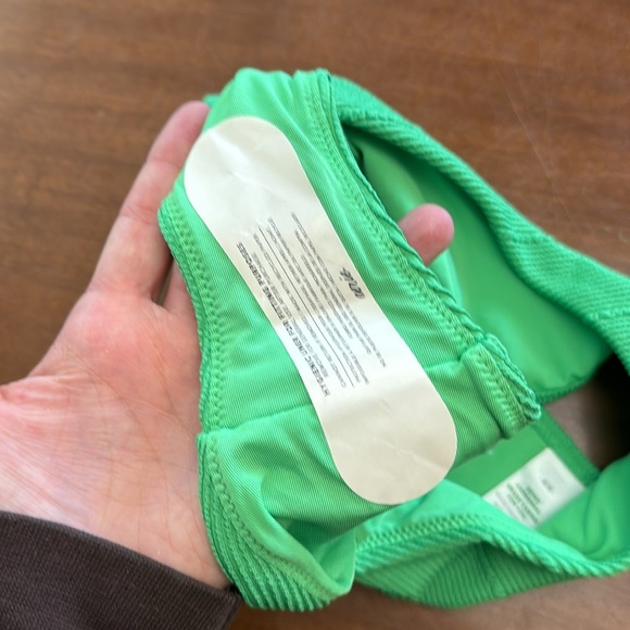 Aerie Crinkle Green High Cut Crinkle Bikini Bottom M - Picture 5 of 5